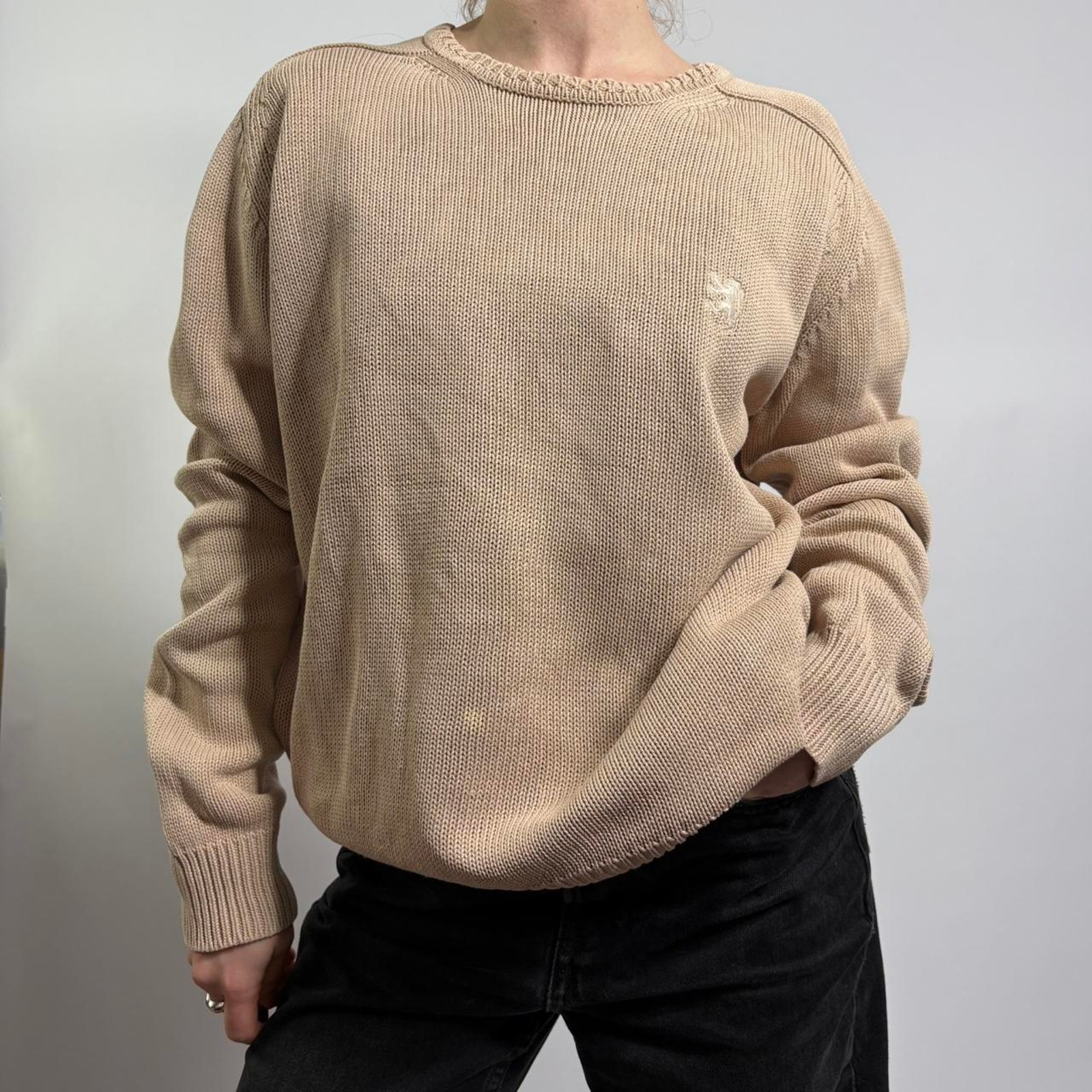 Pringle Of Scotland Cotton Jumper - Tan, Size Medium
